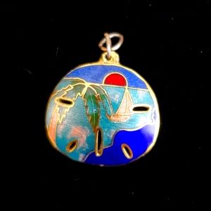 Unique 3D Cloisonne Sand Dollar Enamel Pendant